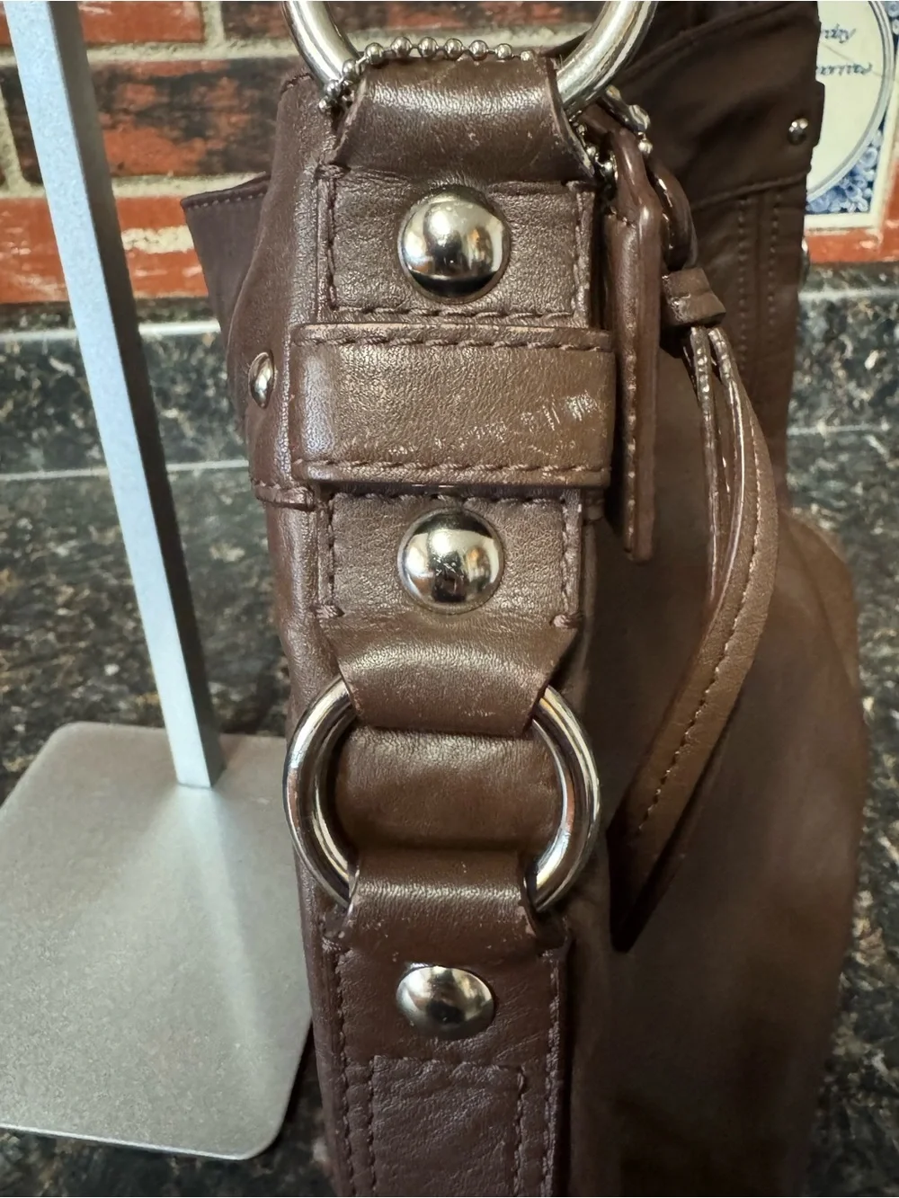 Coach Zoe Leather Hobo Bag Brown Y2K Shoulder Purse Style 14707